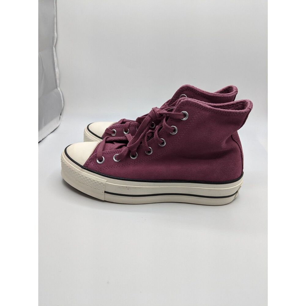 Converse Women's CTAS Lift OX Sneakers, Shadowberry / Black / Egret, 8 Medium US